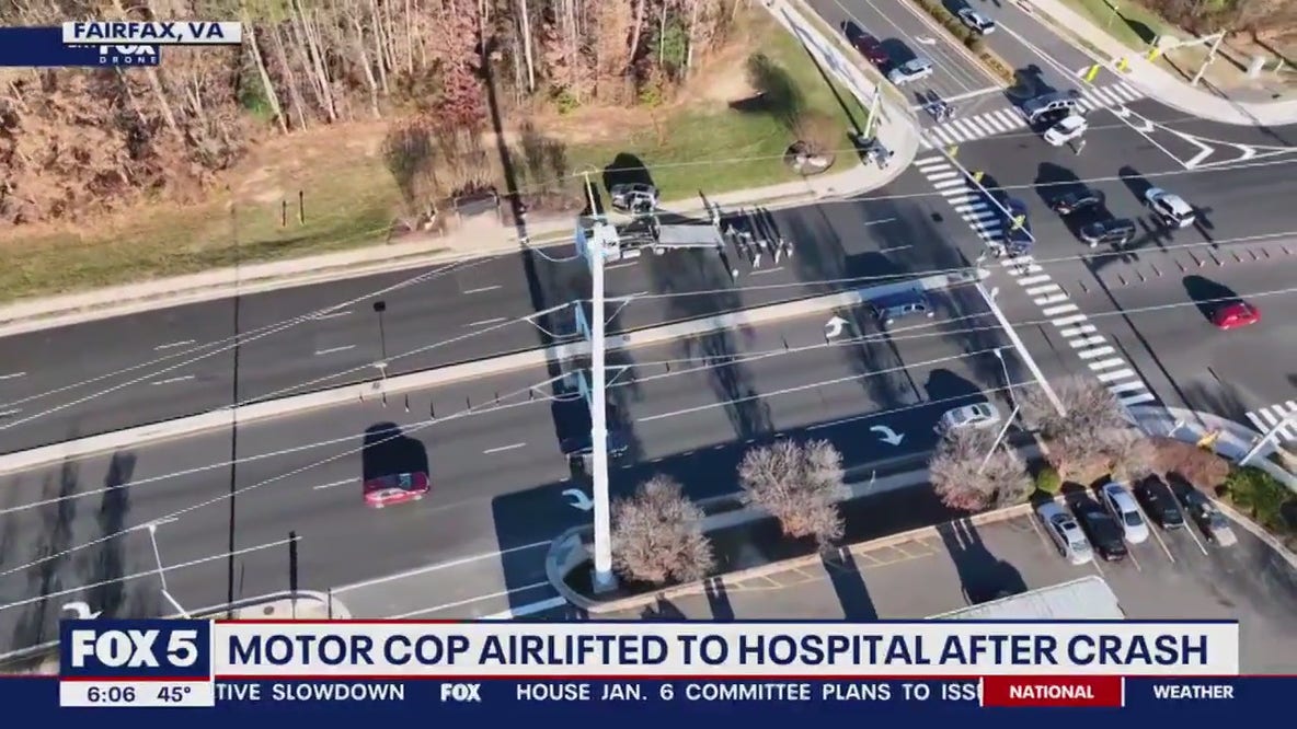 Fairfax County police officer hurt in crash